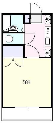 第二清水コーポ(1K/2階)の間取り写真