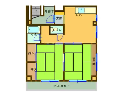 尾野マンション(2DK/3階)の間取り写真