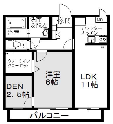 ファミーユ館林(1LDK/1階)の間取り写真