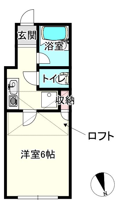 ラミーコ広沢(1K/1階)の間取り写真
