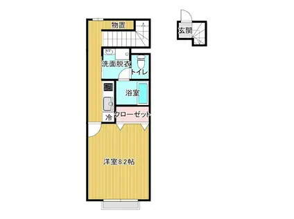 シンプルN(1K/2階)の間取り写真