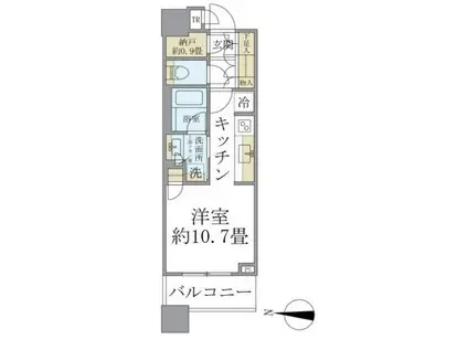 N BRILLIATOWERS目黒ノースレジデンス(ワンルーム/17階)の間取り写真
