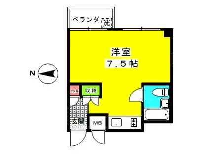 シャトーフレンズ(ワンルーム/3階)の間取り写真