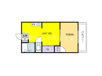 メゾン高比良(1LDK/2階)の間取り写真