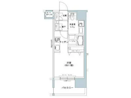 パークキューブ板橋本町(1K/3階)の間取り写真