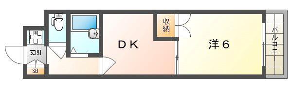FROMホキタ1番館(1K/1階)の間取り写真