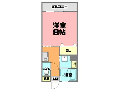 グリーンコート(1K/2階)の間取り写真