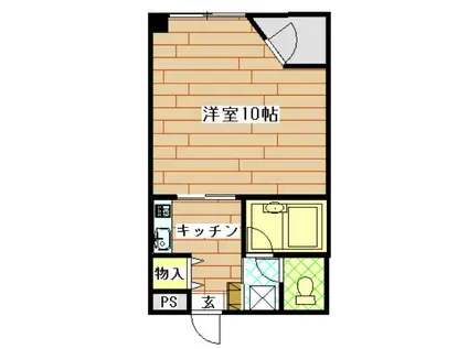 クリスタルガーデン(1K/3階)の間取り写真