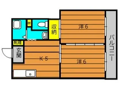 永秀ハイツIII(2K/4階)の間取り写真