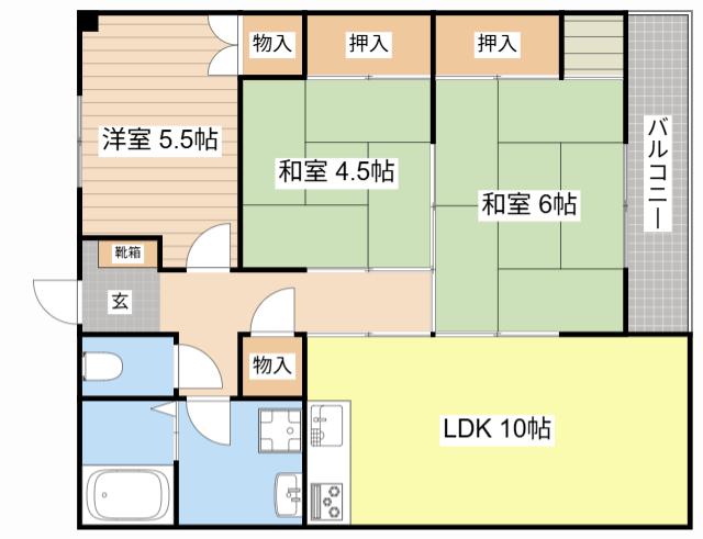 グリーンメゾン223(3LDK/2階)の間取り写真