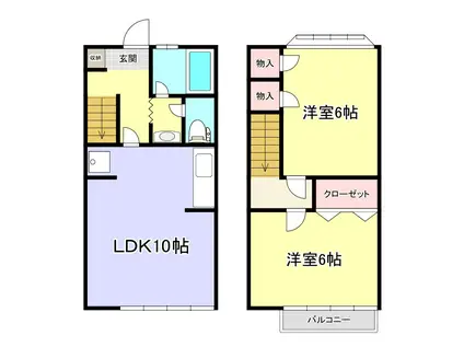 KコーポC(2LDK/1階)の間取り写真