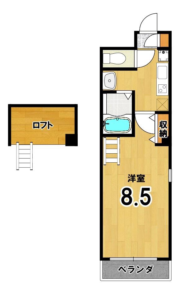 レジデンス紫翠(1K/5階)の間取り写真