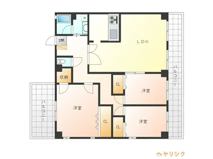 アドバンスユタカ(3LDK/3階)の間取り写真
