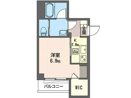 ウエスト ドミール(1K/1階)の間取り写真