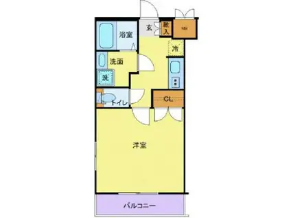 ラグジュアリーアパートメント砧(1K/4階)の間取り写真