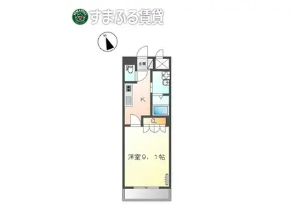 ライフステージ(1K/1階)の間取り写真