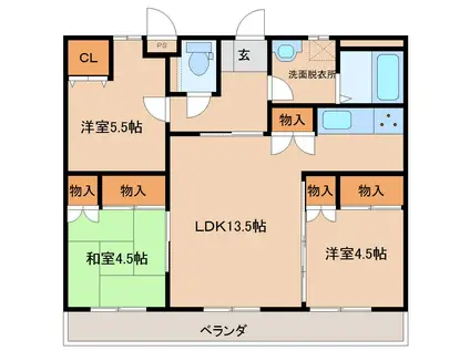 レクサスUSA I(3LDK/3階)の間取り写真