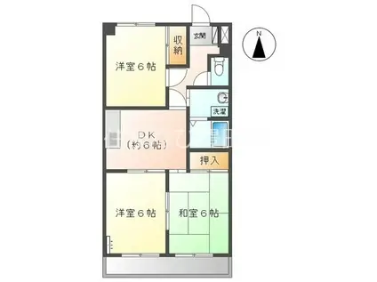 サンシティシバタII(3DK/3階)の間取り写真