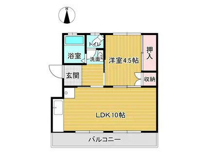 山本ビル(1LDK/4階)の間取り写真