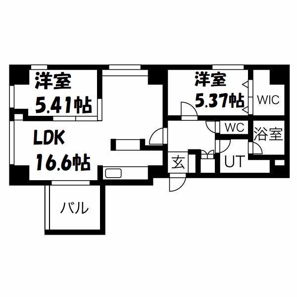 C・P・PURE隼人町(2LDK/4階)の間取り写真