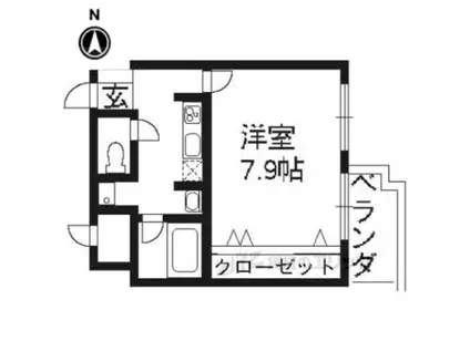 アルファプライズVI(1K/2階)の間取り写真