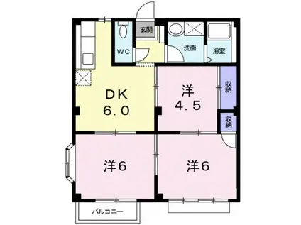 エルディムルナA(3DK/2階)の間取り写真