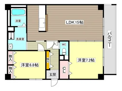 ドムストリア(2LDK/2階)の間取り写真