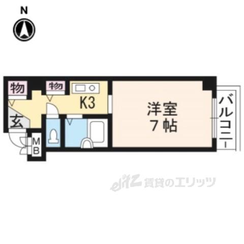 リ・エチカ(1K/4階)の間取り写真