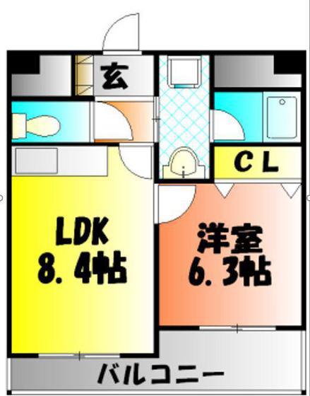 ラ・メゾン・セピア(1LDK/3階)の間取り写真