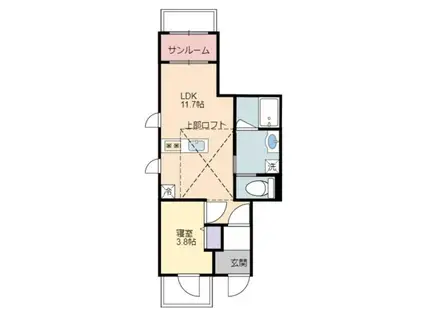 GRAN LAGO(1LDK/3階)の間取り写真