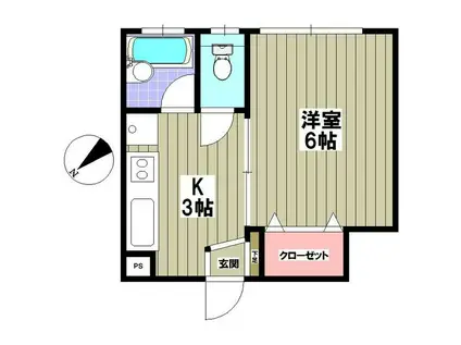 山田ハイツ(1K/3階)の間取り写真