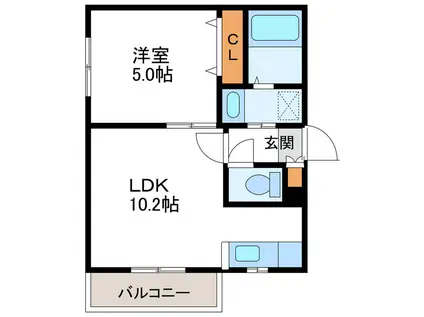 GLYCINE L・A グリシーヌエルエー(1LDK/3階)の間取り写真
