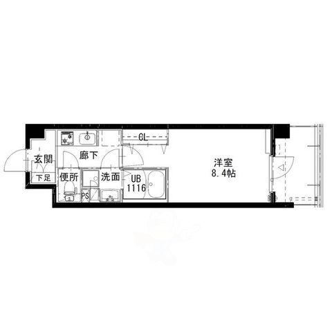 アルティザ姫路(1K/6階)の間取り写真