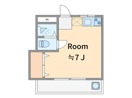 今井ハイツ(ワンルーム/2階)の間取り写真