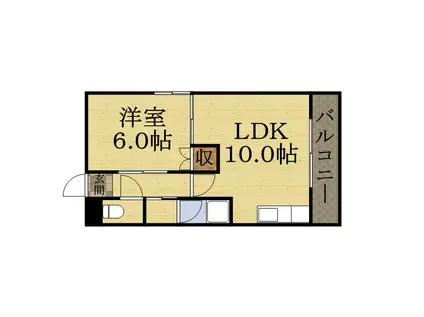 コーポ鼓ヶ滝AB(1LDK/1階)の間取り写真