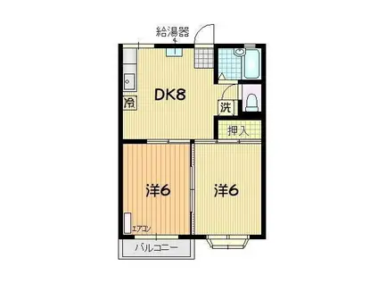 メイプルシンB(2DK/1階)の間取り写真