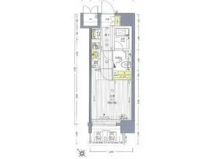 ヴァレッシア武蔵関駅前シティ(1K/4階)の間取り写真