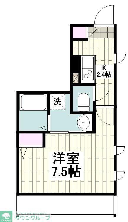 メゾンK-II(1K/2階)の間取り写真