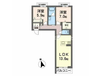 カーサ・ヴェルドール(2LDK/3階)の間取り写真