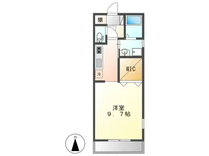 シェソワ蔦元(1K/2階)の間取り写真