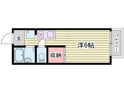 カルム白浜町(1K/2階)の間取り写真