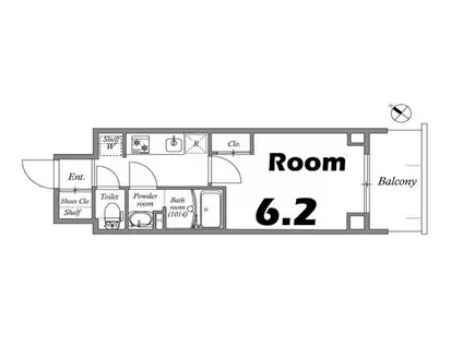 GENOVIA神戸湊川公園(1K/11階)の間取り写真
