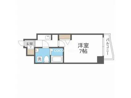 セレニテ上町台(1K/3階)の間取り写真