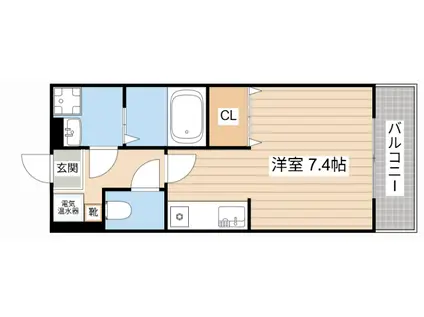 エクセル田中 E(ワンルーム/2階)の間取り写真