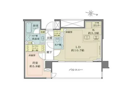 ザ・パークハウス千代田六番町(1LDK/7階)の間取り写真