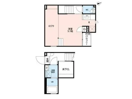 CB指扇ナコ(1K/2階)の間取り写真