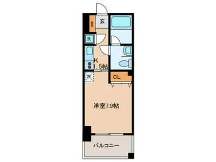 コンフォート武蔵野(1K/4階)の間取り写真