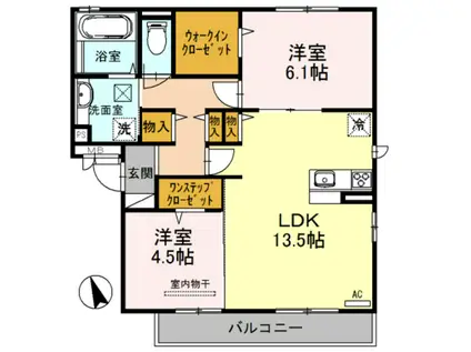 メルベーユ(2LDK/2階)の間取り写真