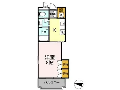 VILLA PINE PLAIN(1K/3階)の間取り写真