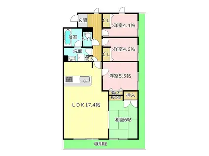 アズ・パセーヌ佐鳴湖壱番館(4LDK/1階)の間取り写真